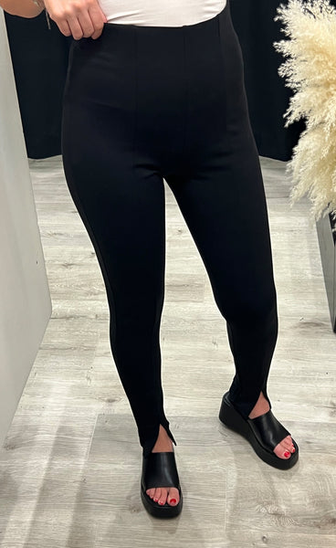 Parrin slit leggings - black