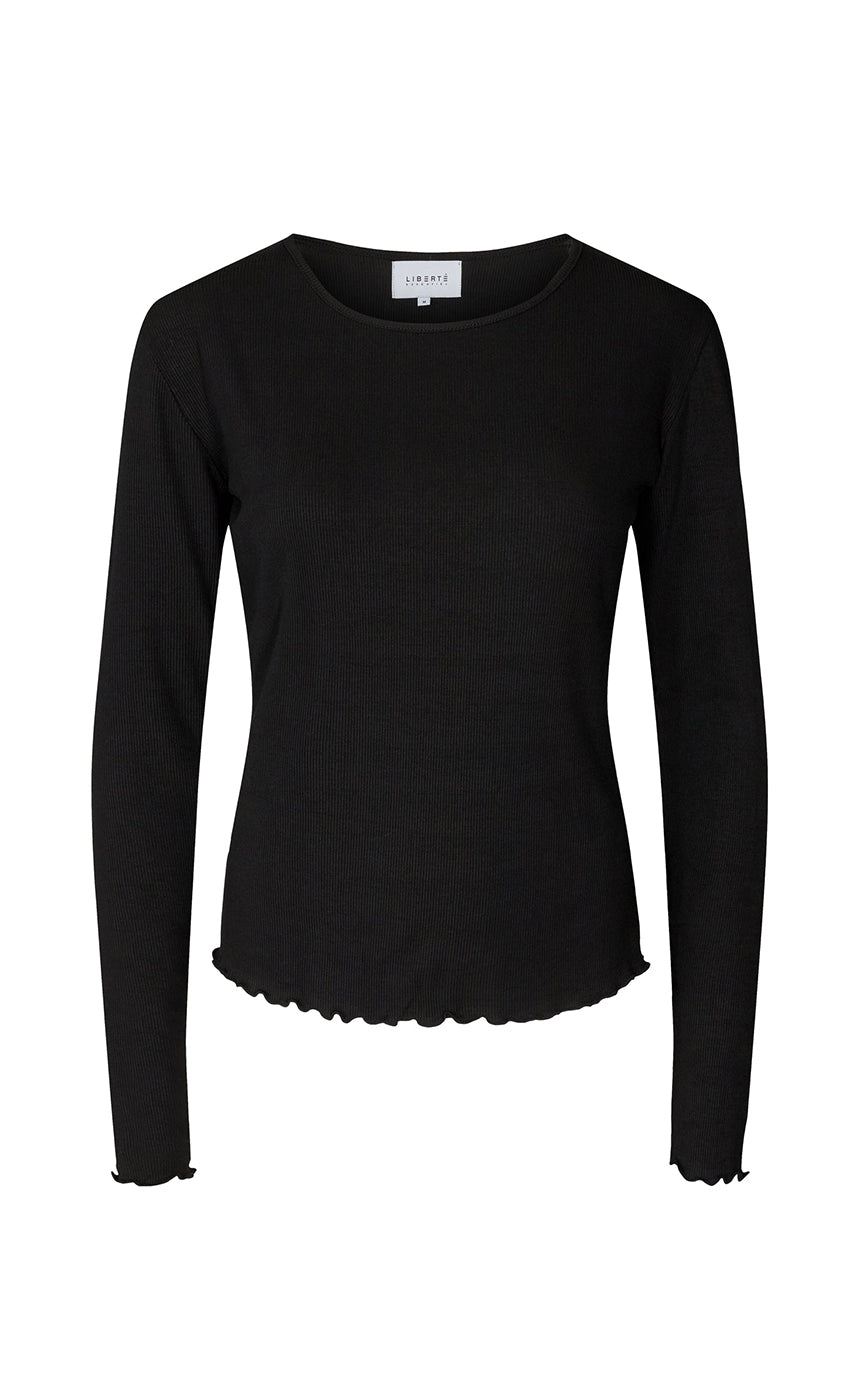 Natalia round top - black