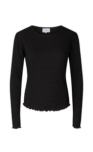 Natalia round top - black