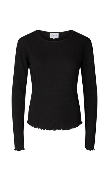 Natalia round top - black
