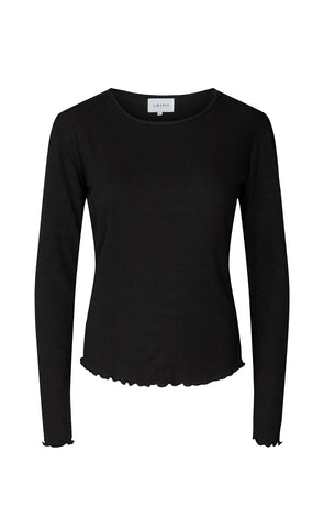 Natalia round top - black