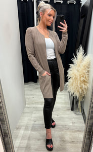 Sara long cardigan - walnut