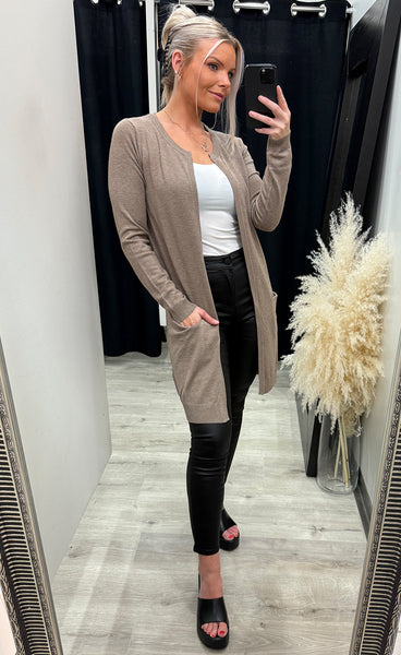 Sara long cardigan - walnut