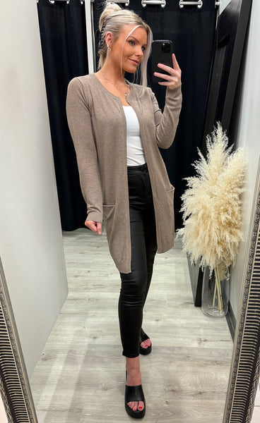 Sara long cardigan - walnut