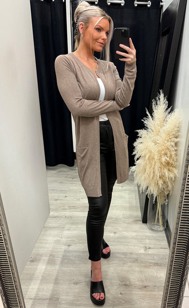Sara long cardigan - walnut