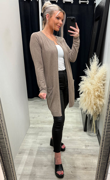 Sara long cardigan - walnut