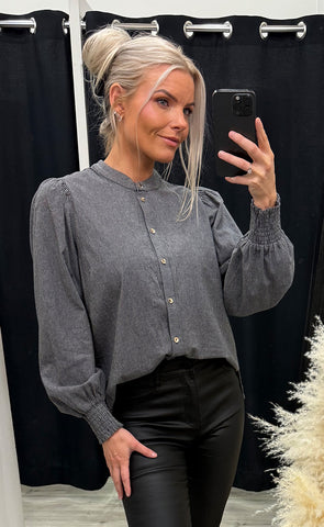Ella blouse - washed black