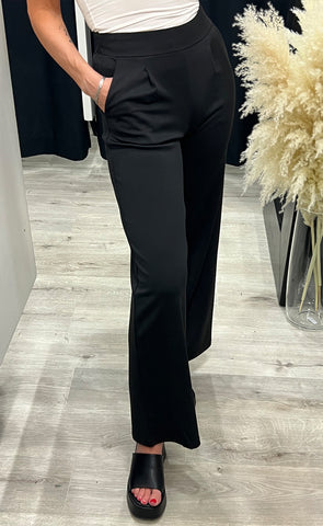 Kate long wide pants - black