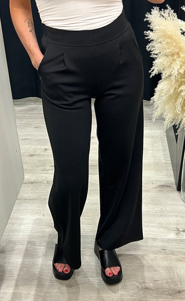 Kate long wide pants - black