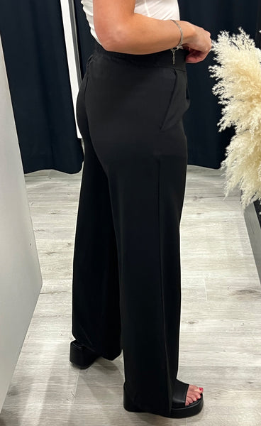 Kate long wide pants - black