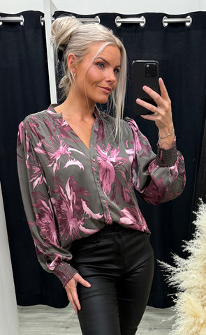 Charlotte blouse - green brown