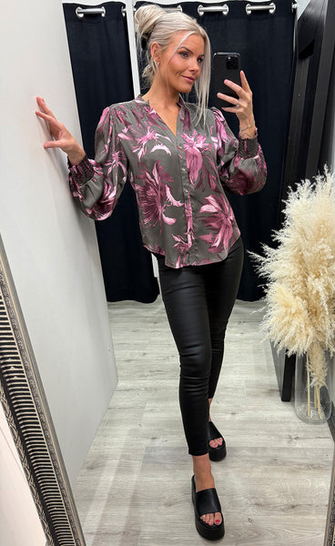 Charlotte blouse - green brown