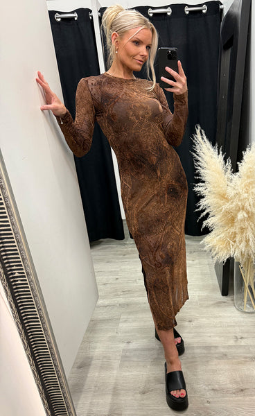 Beata dress 10771 - coffee