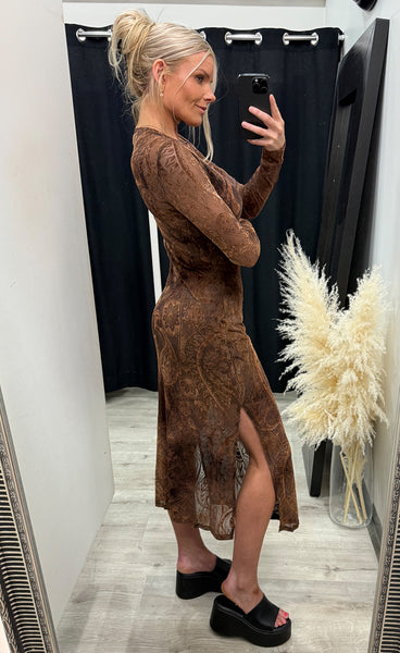 Beata dress 10771 - coffee
