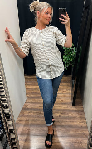 Coy shirt - ecru stripe
