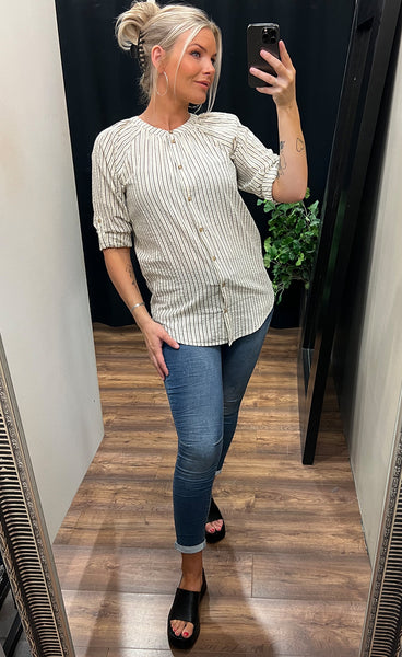 Coy shirt - ecru stripe