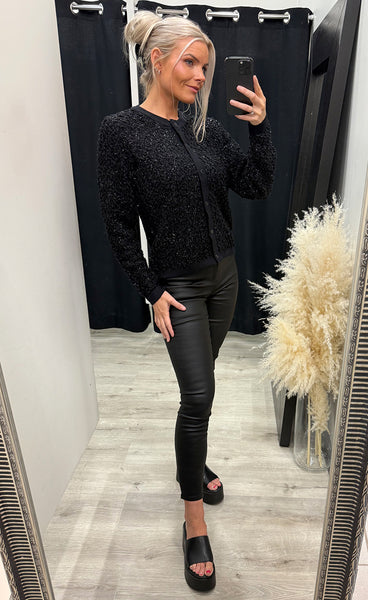 Riley glitter cardigan - black