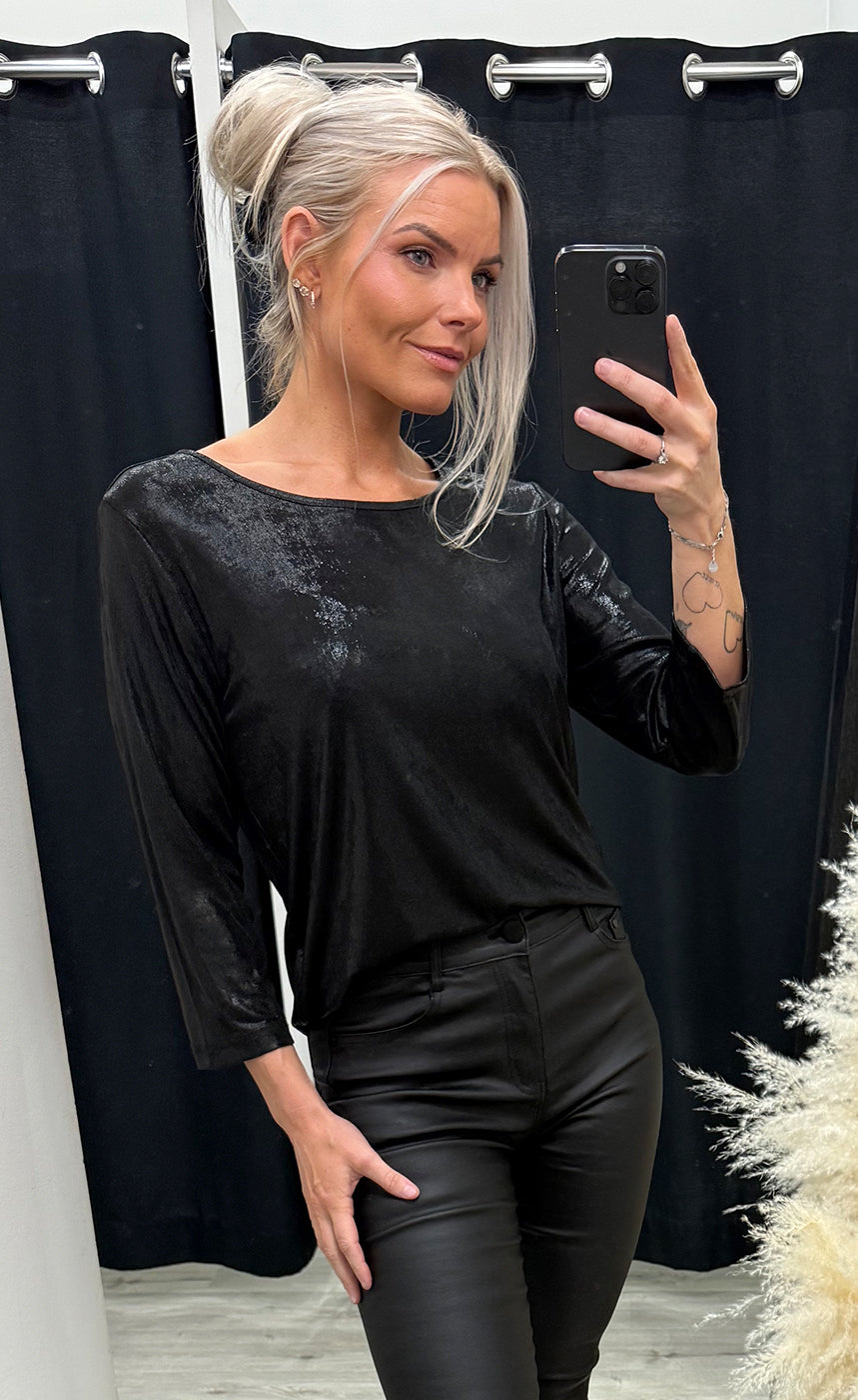 Franny tee 2 - black metallic