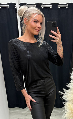 Franny tee 2 - black metallic