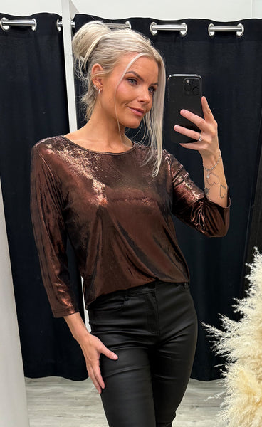 Franny tee 2 - chocolate metallic