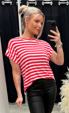 Cano tee 1 - berry/white
