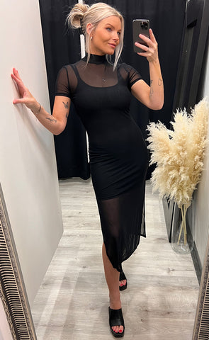 Vivian mesh dress - black