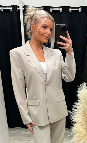 Fava long blazer - dove melange