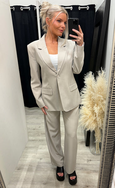 Fava long blazer - dove melange