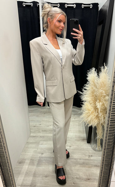 Fava long blazer - dove melange