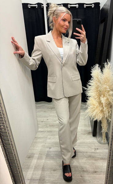 Fava long blazer - dove melange