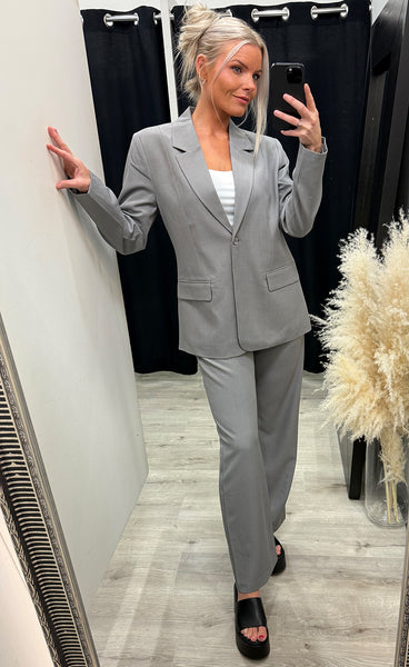 Fava long blazer - grey melange