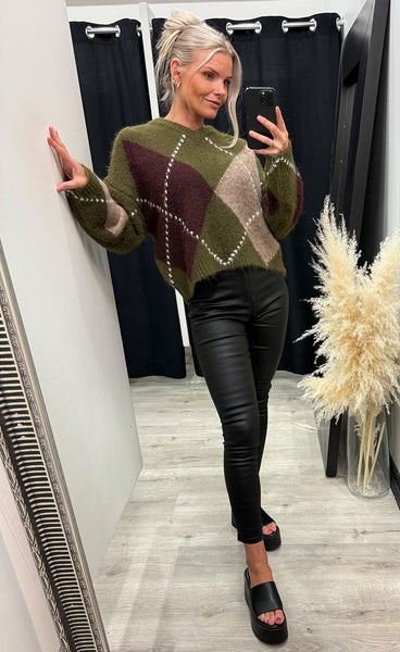 NOELLA Lai knit - avocado green mix