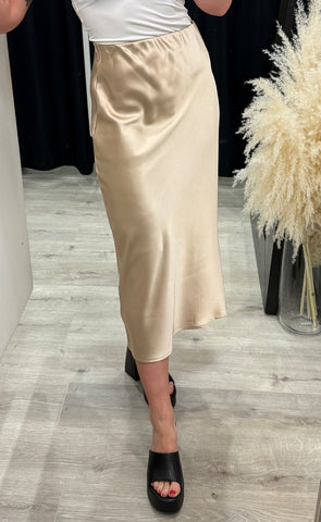 Sofia satin skirt - golden