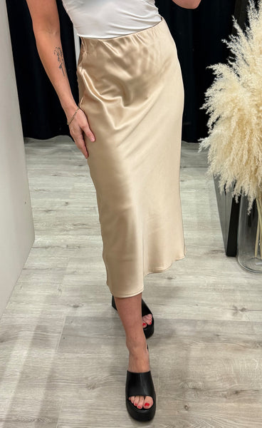Sofia satin skirt - golden
