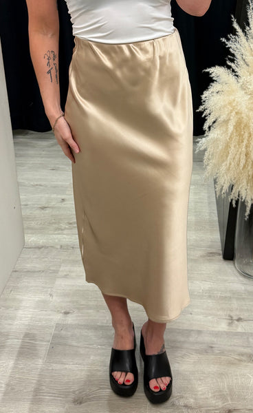 Sofia satin skirt - golden
