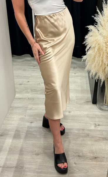 Sofia satin skirt - golden