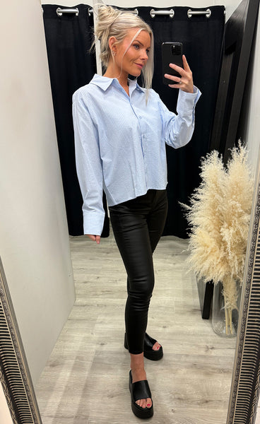 Rina glitter shirt 1 - heather blue stripe