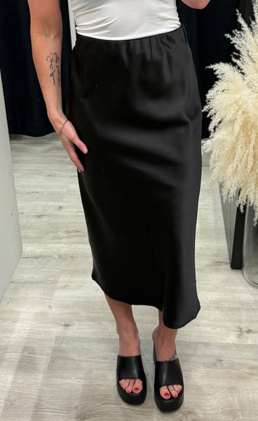 Sofia satin skirt - black