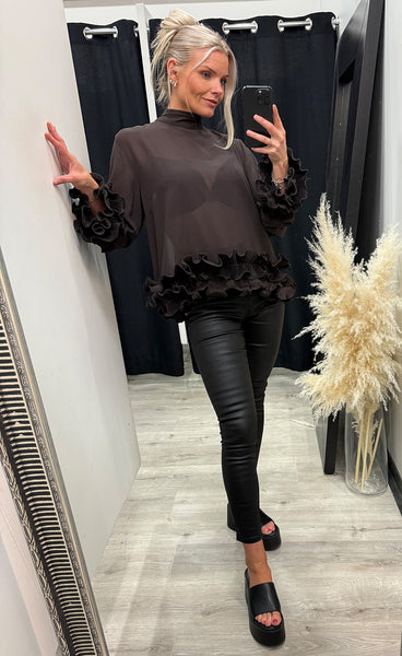 N-Latanietta blouse - chocolate