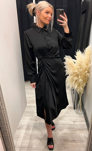 Viline dress - black satin