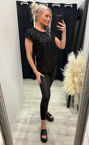 Charlotta glitter top 1 - black