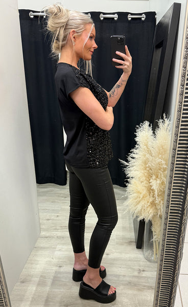 Charlotta glitter top 1 - black