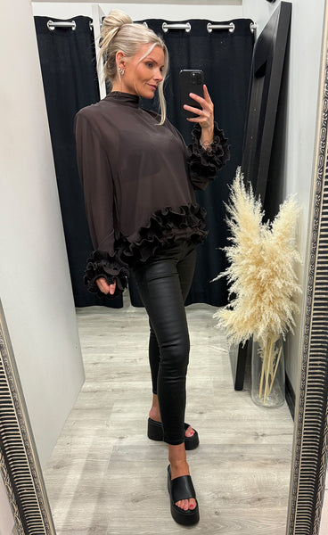 N-Latanietta blouse - chocolate