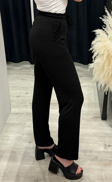 Natalia straight pants - black