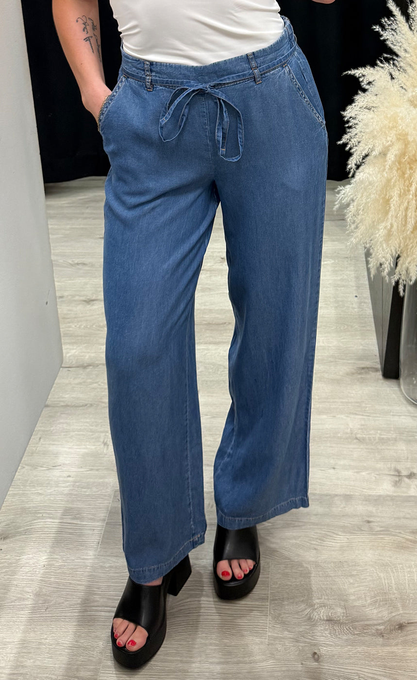 Kosmo wide pants - mid blue denim