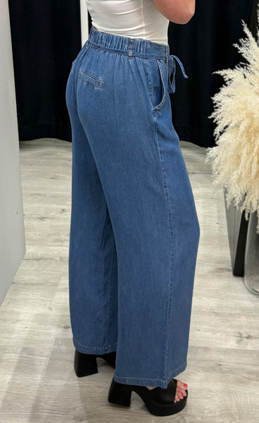Kosmo wide pants - mid blue denim