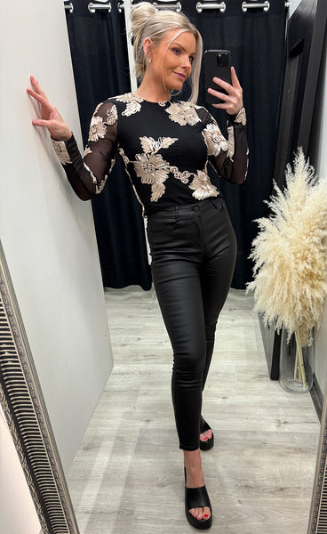 Irina top - black/beige