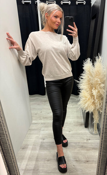 Luls boatneck pullover - oatmeal melange