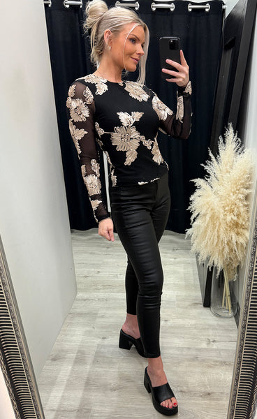 Irina top - black/beige