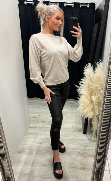 Luls boatneck pullover - oatmeal melange